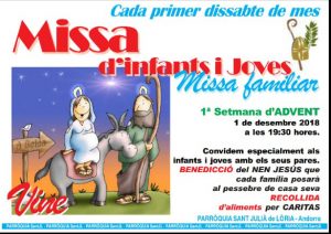 El proper dissabte hi ha la missa d'infants i joves @ Església Parroquial | Sant Julià de Lòria | Andorra