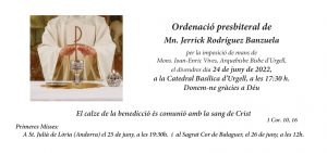 Ordenació presbiteral de Mn. Jerrick Rodríguez Banzuela @ Catedral de la Seu d'Urgell