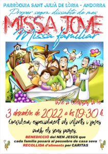 Dissabte dia 3 de desembre, missa d'infants i joves @ Església de Sant Julià de Lòria