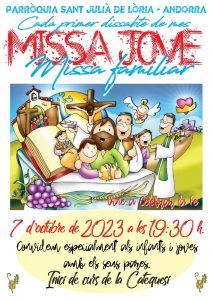 Missa d'infants i joves dissabte 7 d'octubre a les 19:30h @ Església de Sant Julià de Lòria