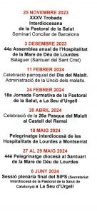 44a Assemblea anual de l'hospitalitat de la Mare de Déu de Lourdes @ Santuari del Sant Crist de Balaguer