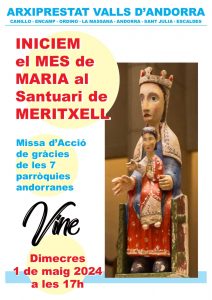 Iniciem el mes de Maria al Santuari de Meritxell @ Santuari de la Mare de Déu de Meritxell